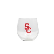 USC Trojans SC Interlock Red Stemless Wine Glass